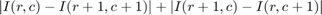 $|I(r,c) - I(r+1,c+1)| + | I(r+1,c) - I(r,c+1)|$